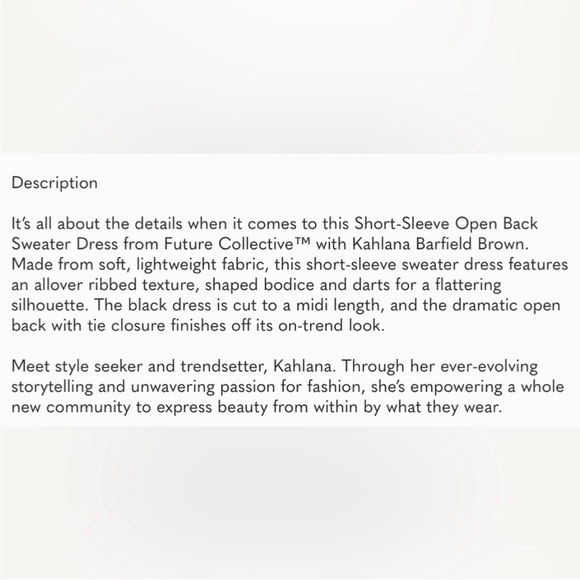 Future Collective Open Back Short Sleeve Sweater Midi Dress - Picture 4 of 6